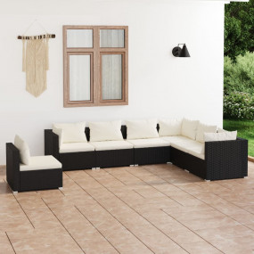 Garden Lounge Set Black