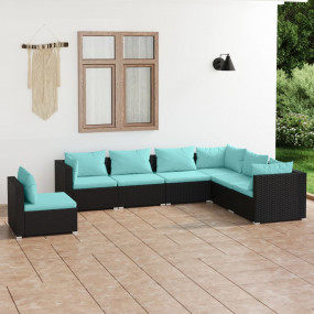 Garden Lounge Set Black