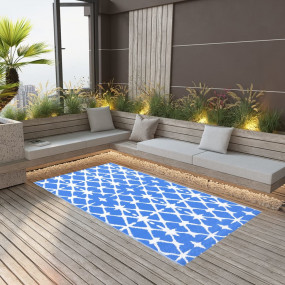 Outdoor Carpet Blue and White Polypropylene 74.8 x 114....