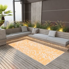 Outdoor Carpet Orange and White Polypropylene (PP) 63.0...