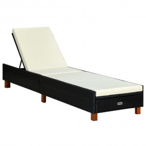 Sunbed Black and Cream White