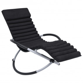 Sun Lounger Cushion Black Suede 65 x 19.3 x 3.0 in Dura...