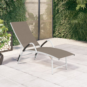 Sun Lounger Taupe Textilene, Aluminum Standard
