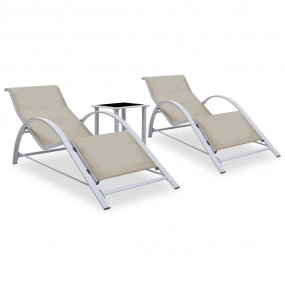 Sun Lounger Cream for loungers, Black and Silver for ta...