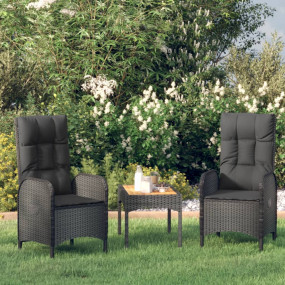Outdoor Chair Black Poly rattan, steel Standard Removab...