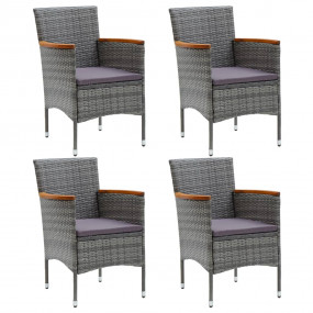Garden Chair Set of 4 Grey