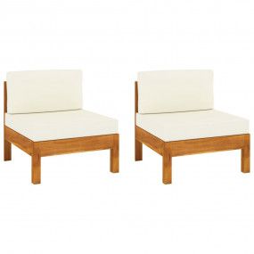 Wooden Sofa Cream White, Wood Brown Solid Acacia Wood, ...