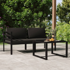 Garden Lounge Set Anthracite Aluminum, Polyester Medium...