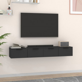 Wall Cabinet Set of 2 Black Engineered wood Medium Wall...