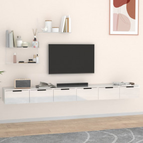 Wall Cabinet Set of 2 High gloss white Engineered wood