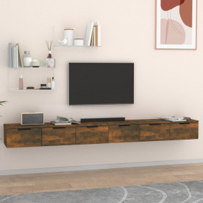 Wall Cabinet Set of 2 Smoked oak Engineered wood Compac...