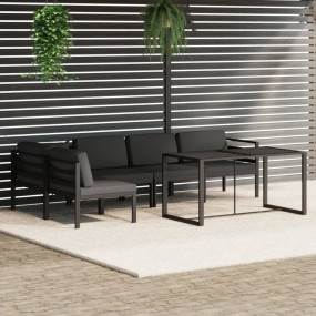 Garden Lounge Set Anthracite Aluminum Large Modular