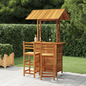 Garden Bar Set Natural wood Solid acacia wood Medium Fo...