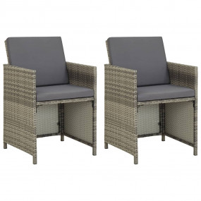 Dining Chair Set of 2 Grey and Dark Grey