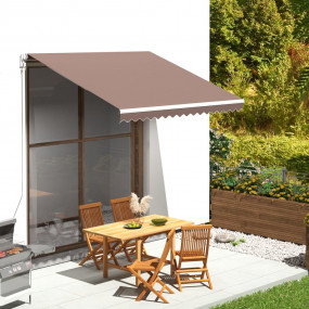 Replacement Awning Fabric Brown 100% Polyester with PU ...