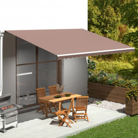 Replacement Awning Fabric Brown 100% Polyester with PU ...