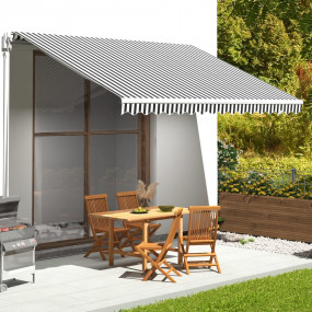 Replacement Awning Fabric Anthracite and white