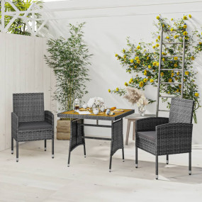 Outdoor Dining Set Grey PE rattan Standard Durable
