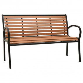 Garden Bench Black and Brown Steel Standard
