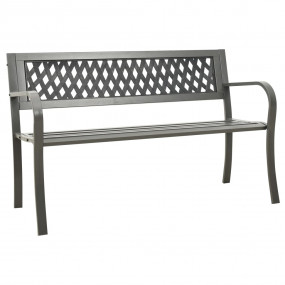 Garden Bench Grey Powder-coated steel, Plastic Standard...