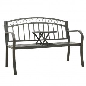 Garden Bench Grey Powder-coated steel Medium Durable