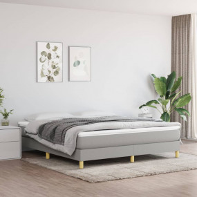 Bed Frame Light Grey 100% Polyester, Plywood, Engineere...