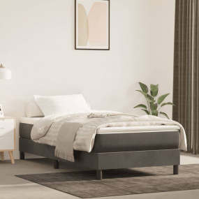 Bed Frame Dark Grey Velvet (100% polyester), plywood, e...