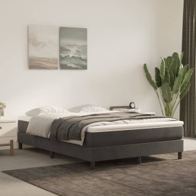 Bed Frame Dark grey Velvet (100% polyester), Plywood, E...