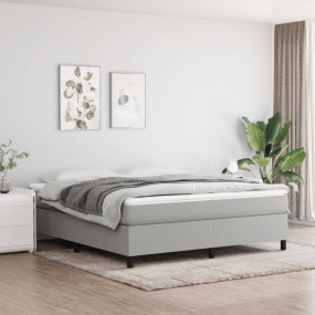 Bed Frame Light grey 100% polyester, plywood, engineere...