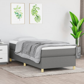 Bed Frame Dark Gray Polyester, Plywood, Engineered wood...