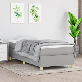 Bed Frame Light Grey 100% polyester, plywood, engineere...