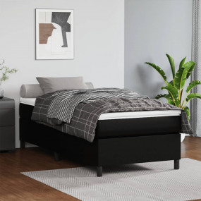 Bed Frame Black Faux leather, plywood, engineered wood ...