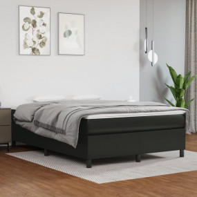 Bed Frame Black Faux Leather, Plywood, Engineered Wood ...