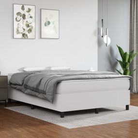 Bed Frame White Faux leather, plywood, engineered wood ...