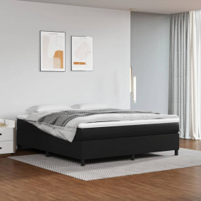 Bed Frame Black Faux leather, plywood, engineered wood ...