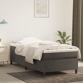 Bed Frame Dark Grey Velvet (100% polyester), Plywood, E...