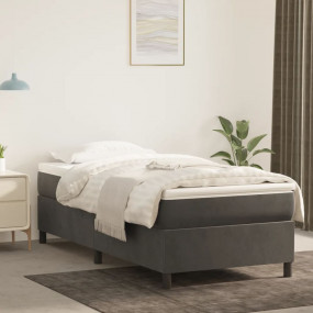 Bed Frame Dark Grey Velvet (100% polyester), Plywood, E...