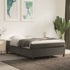 Bed Frame Dark Grey Velvet (100% polyester), plywood, e...