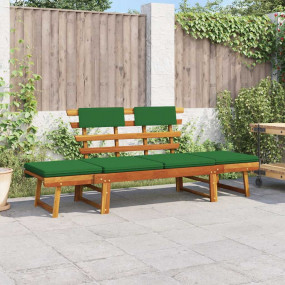 Garden Bench Green, Brown Solid Acacia wood, Polyester ...