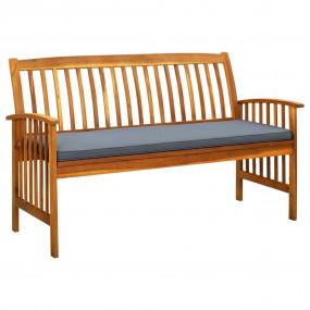 Garden Bench Dark grey, Brown Solid acacia wood, 100% p...