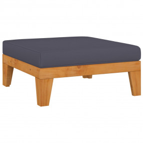 Footrest Dark Grey Solid Acacia wood Medium Modular Foo...