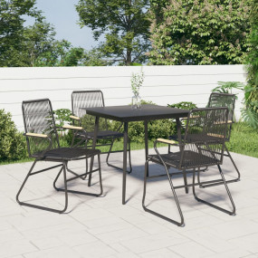 Garden Chair Set of 4 Black