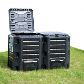 Composter Black 100% PP Large Composter Bin Square Mode...