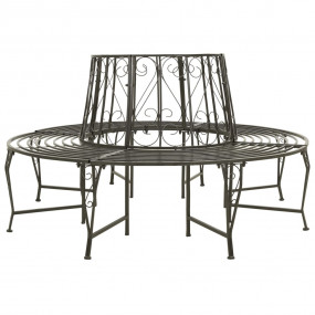 Tree Bench Silver grey Steel 63 in diameter Outdoor Ben...