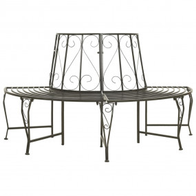 Tree Bench Silver grey Steel Half-round Seats Many Tree...