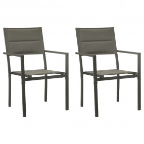 Garden Chair Set of 2 Grey and anthracite