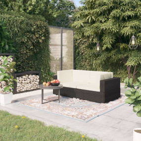Patio Sofa Black Powder-coated steel Medium Adjustable ...
