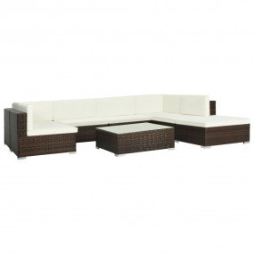 Patio Sofa Set Set of 8 Brown
