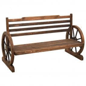 Bench Brown Solid Firwood Medium Fun Inlays Garden Benc...