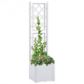 Raised Bed White Plastic (PP) 16.9 x 16.9 x 55.9 in